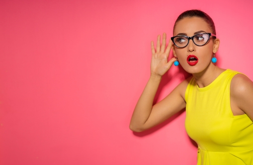Woman listening out for gossip'
